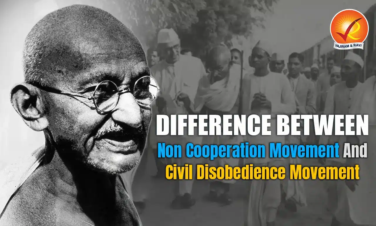 Difference between Non-Cooperation Movement and Civil Disobedience Movement