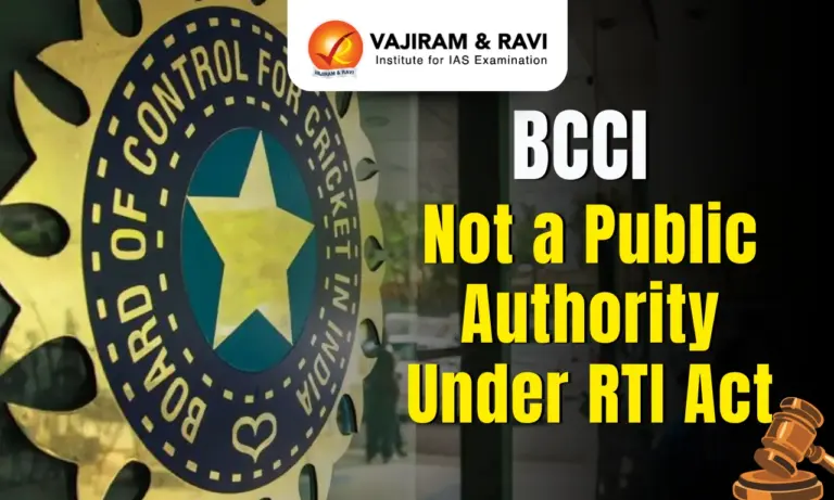 BCCI Not a Public Authority Under RTI Act