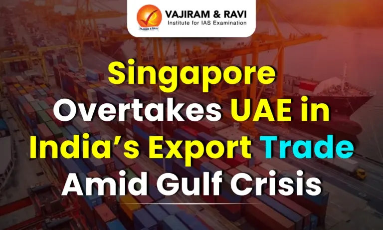 Singapore Overtakes UAE in India’s Export Trade Amid Gulf Crisis