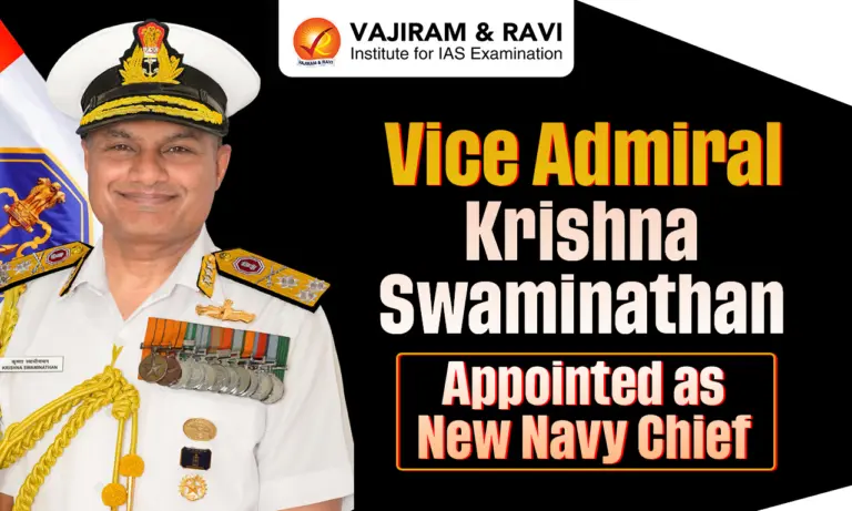 Vice Admiral Krishna Swaminathan Appointed as New Navy Chief