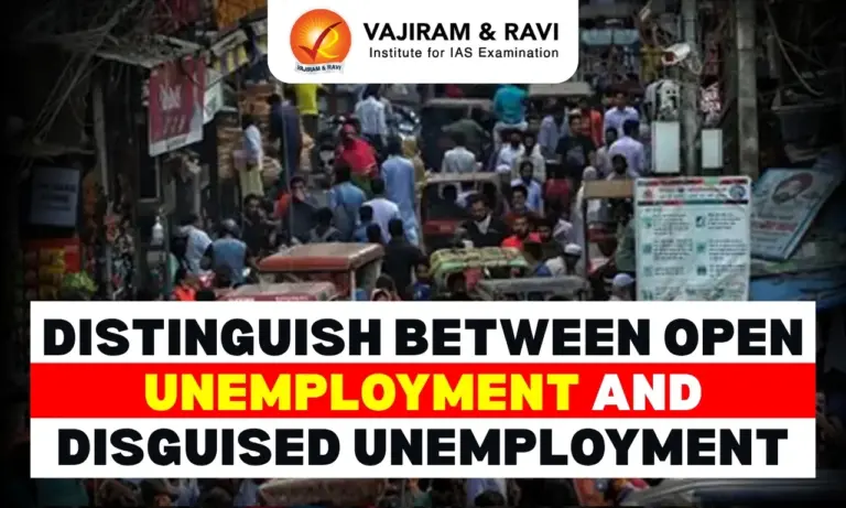 Distinguish between Open Unemployment and Disguised Unemployment