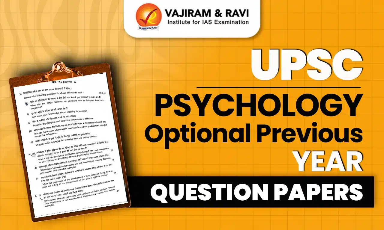 UPSC Psychology Optional Previous Year Question Papers