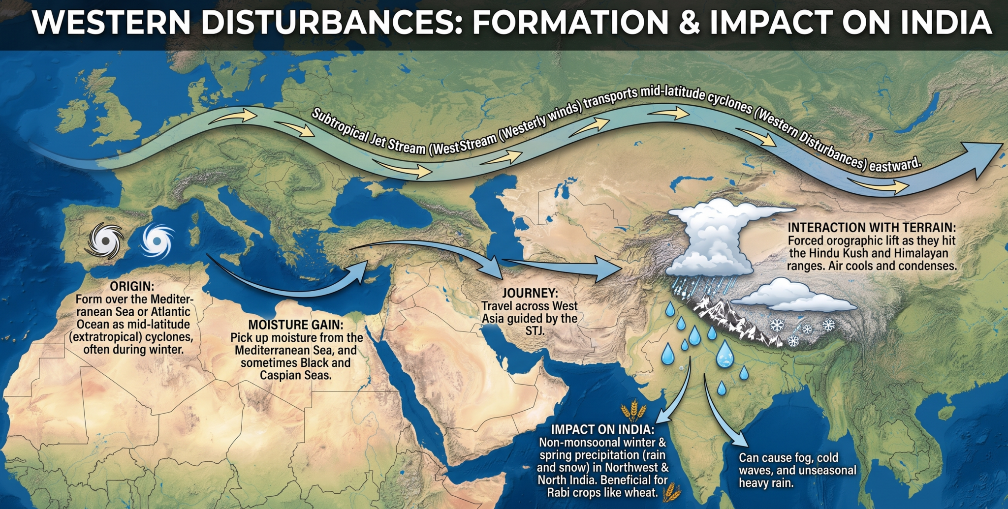 Western Disturbances in India Map
