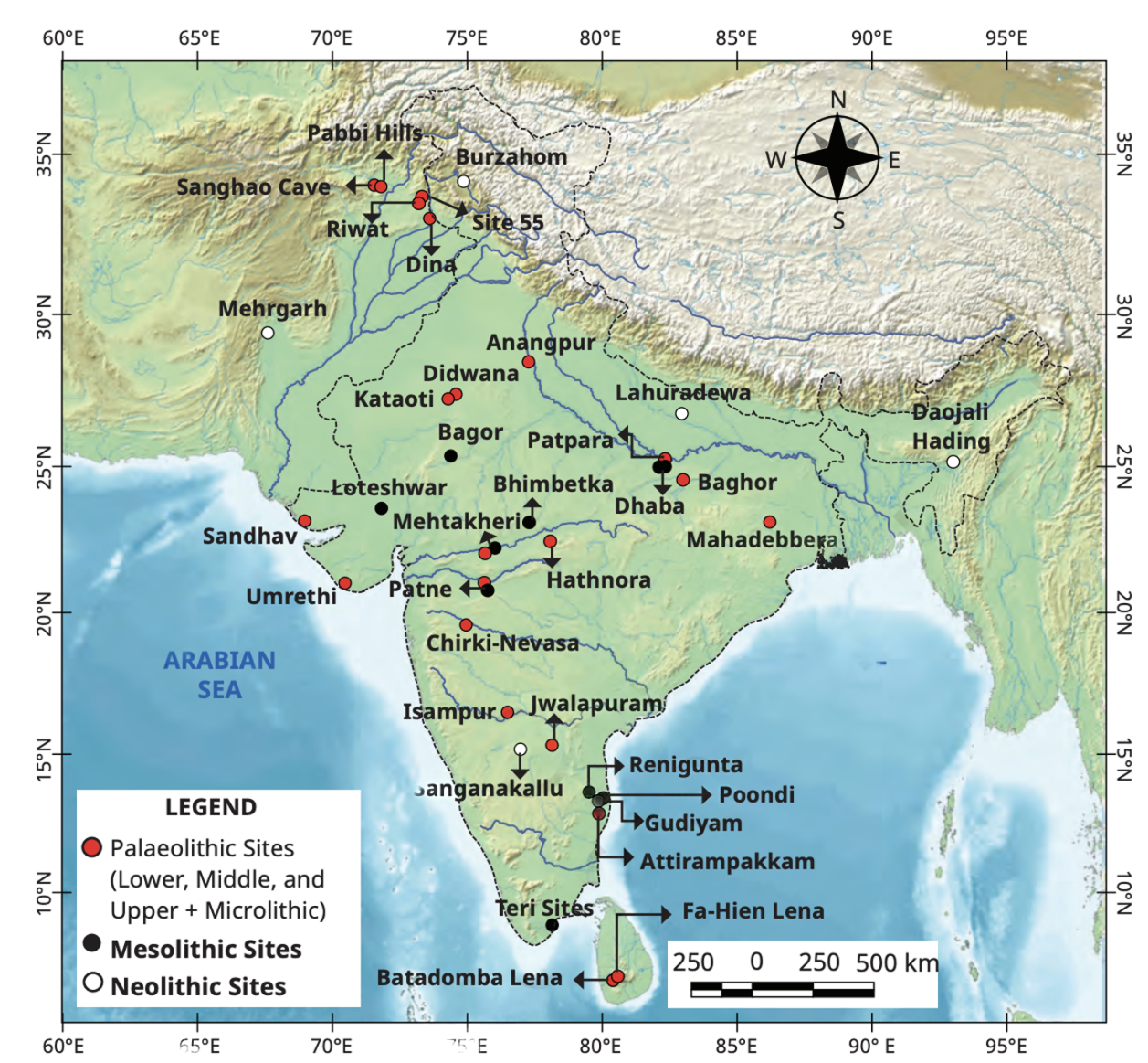 Palaeolithic Age Map and Sites